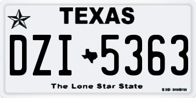 TX license plate DZI5363