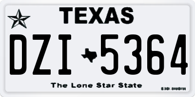 TX license plate DZI5364