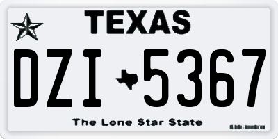 TX license plate DZI5367