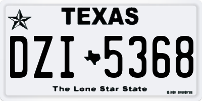 TX license plate DZI5368