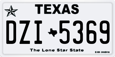 TX license plate DZI5369