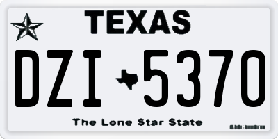 TX license plate DZI5370