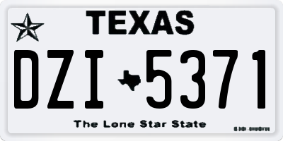 TX license plate DZI5371
