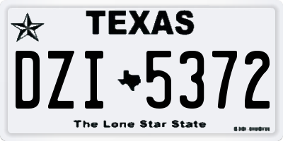 TX license plate DZI5372