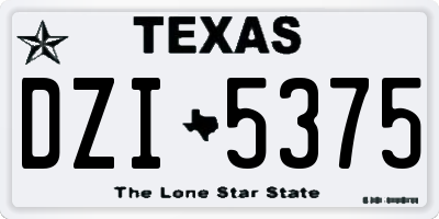 TX license plate DZI5375
