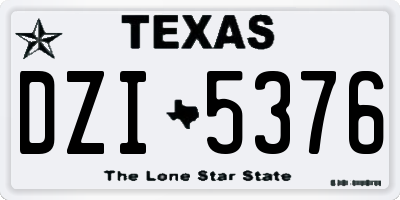 TX license plate DZI5376