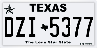 TX license plate DZI5377