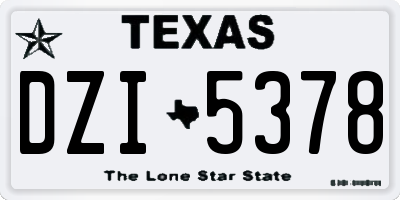 TX license plate DZI5378