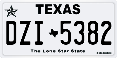 TX license plate DZI5382