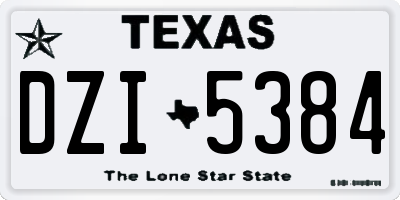 TX license plate DZI5384