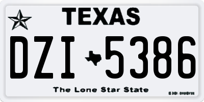 TX license plate DZI5386