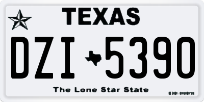 TX license plate DZI5390