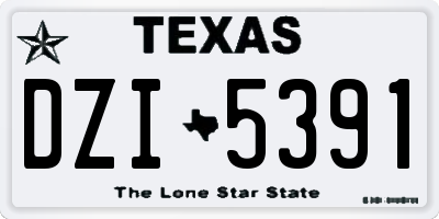 TX license plate DZI5391