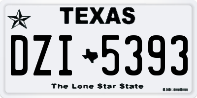 TX license plate DZI5393
