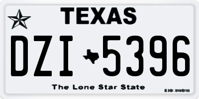 TX license plate DZI5396