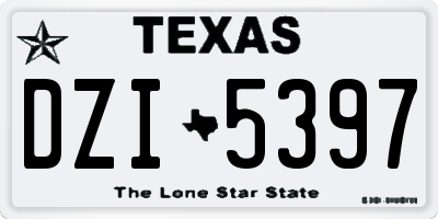 TX license plate DZI5397