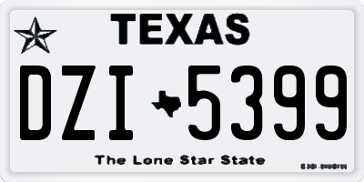 TX license plate DZI5399