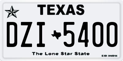 TX license plate DZI5400