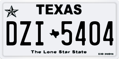 TX license plate DZI5404