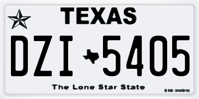 TX license plate DZI5405