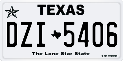 TX license plate DZI5406