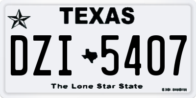 TX license plate DZI5407