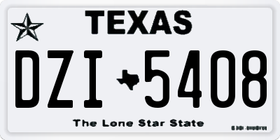 TX license plate DZI5408