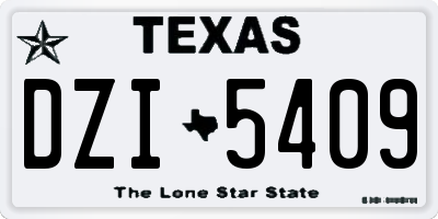 TX license plate DZI5409