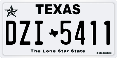 TX license plate DZI5411