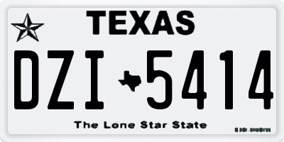 TX license plate DZI5414