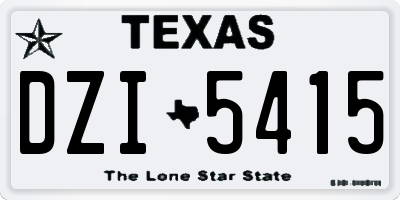 TX license plate DZI5415