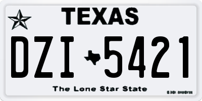 TX license plate DZI5421
