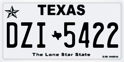 TX license plate DZI5422