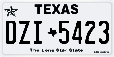 TX license plate DZI5423