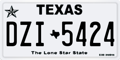 TX license plate DZI5424