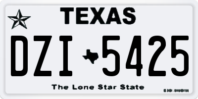 TX license plate DZI5425