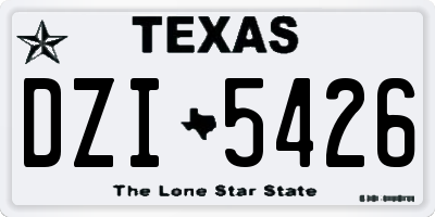 TX license plate DZI5426