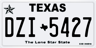 TX license plate DZI5427