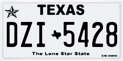 TX license plate DZI5428