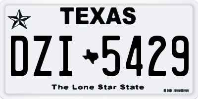 TX license plate DZI5429