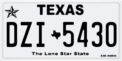 TX license plate DZI5430