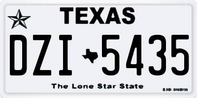 TX license plate DZI5435