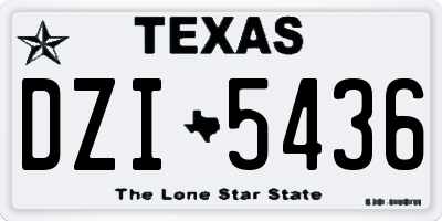 TX license plate DZI5436