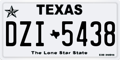 TX license plate DZI5438