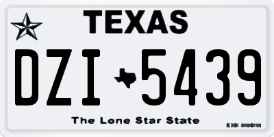 TX license plate DZI5439