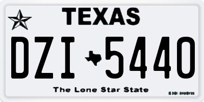 TX license plate DZI5440