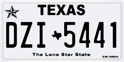 TX license plate DZI5441
