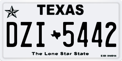 TX license plate DZI5442