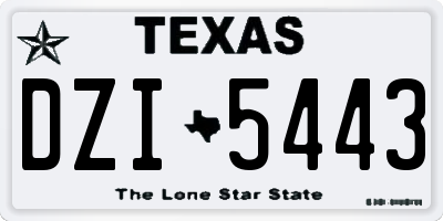 TX license plate DZI5443