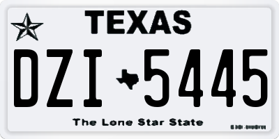 TX license plate DZI5445